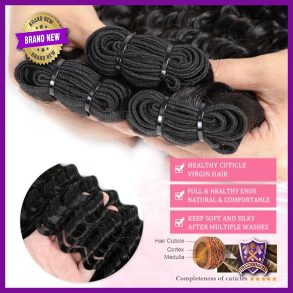 Deep Wave Human Hair Bundles 18 20 22 Inch 100% Virgin Indian Hair main image 5